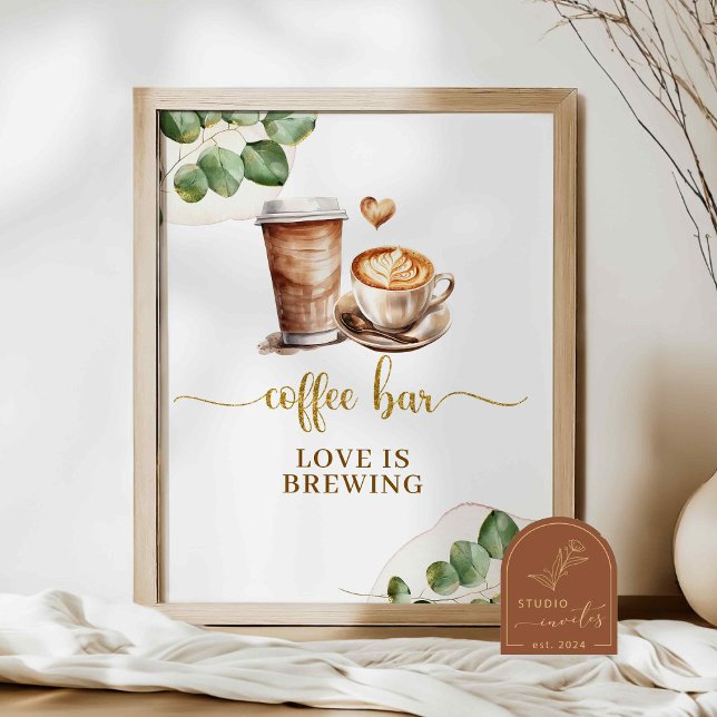 Affiche Coffee Bar Love est la fête de brasserie (Créateur téléchargé)