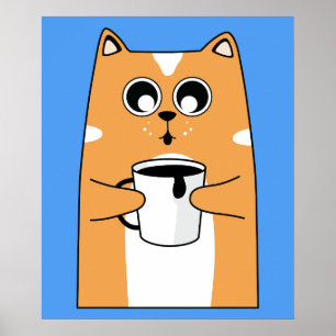 Affiche Coffee Cat Wired Kitty