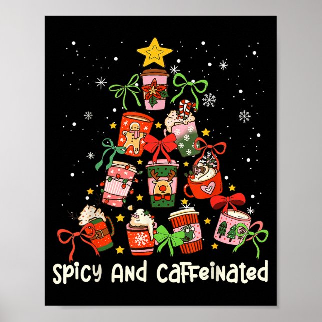 Affiche Coffee Coquette Bow Xmas Tree Christmas Scy Caffei (Devant)