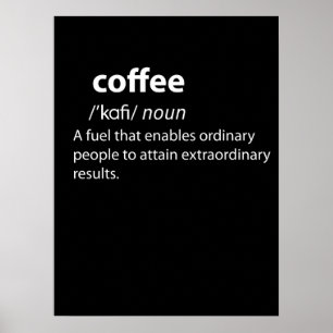 Affiche Coffee Funny Dictionnaire Définition