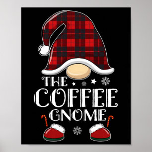 Affiche Coffee Gnome Buffalo à carreaux assortis famille N