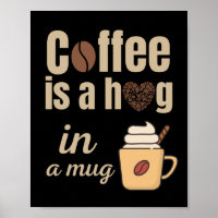 Coffee is a hug in a mug coffee lovers square