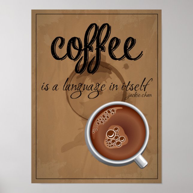 Affiche coffee is a language in itself (Devant)