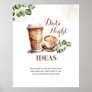 Affiche Coffee Love brasse Date Nuit Idée Jeu