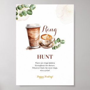 Affiche Coffee Love est brasser Ring Chasse Jeu Signe