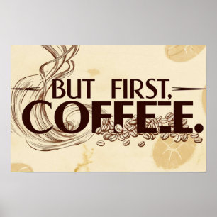 Affiche Coffee Lover Citation à vapeur tourbillons à vapeu