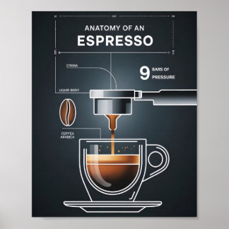 Affiche Coffee Lover's Espresso Guide for Kitchen Decor