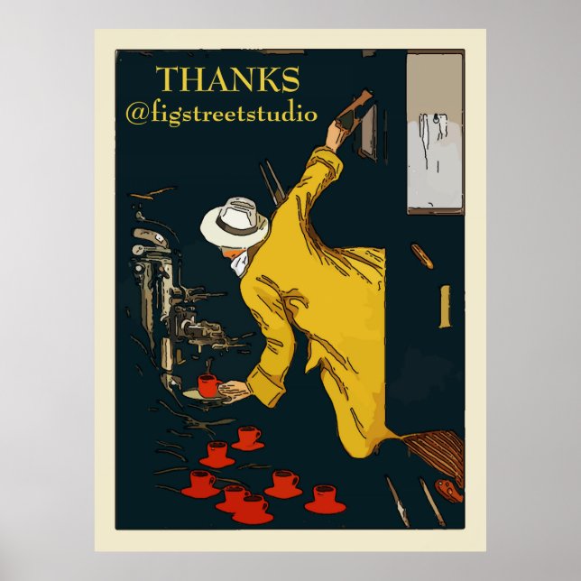 Affiche Coffee On The Go Vintage Espresso Sign (Devant)