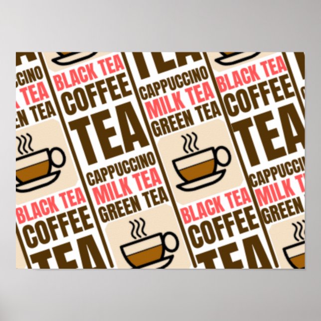 Affiche COFFEE TEA pattern (Devant)