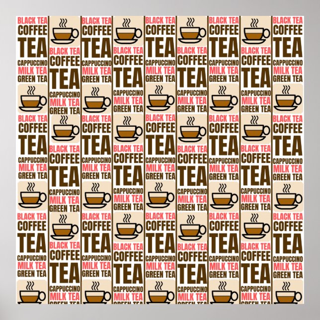 AFFICHE COFFEE TEA PATTERN,  (Devant)