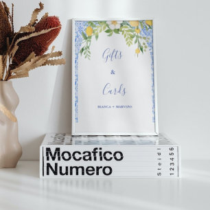 Affiche Coffret bleu et Mariage citron Cadeaux et Cartes