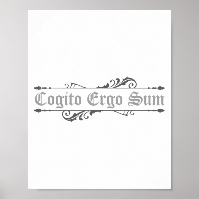 Affiche Cogito Ergo Sum Je Pense Donc Je Suis Philosophie (Devant)