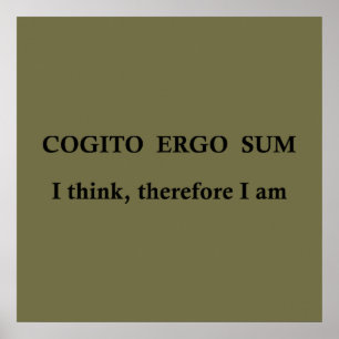 Affiche cogito ergo sum, latin phrase