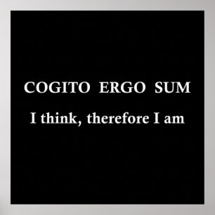 Affiche cogito ergo sum, phrase latine