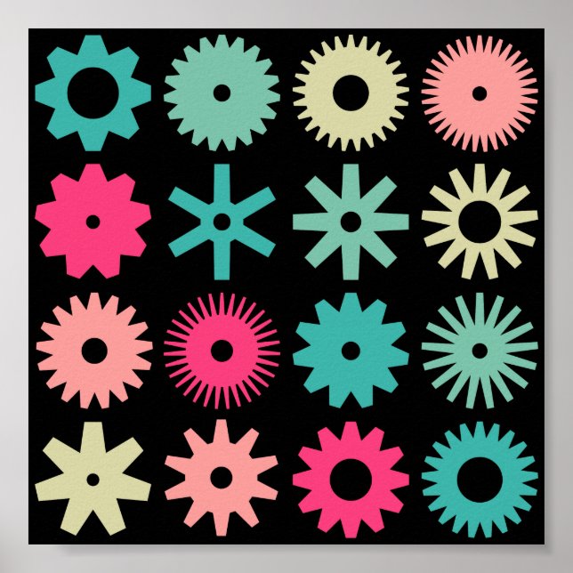 Affiche Cogs - Couleurs 01 - sur Noir (Devant)