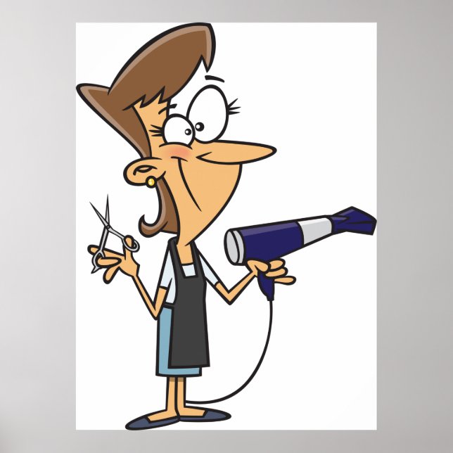 Affiche Coiffeur Avec Ciseaux (Devant)