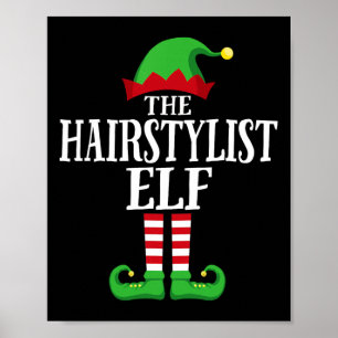 Affiche Coiffeur Elf Correspondant Famille Groupe Noël Pa