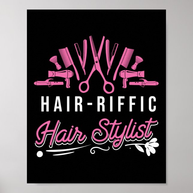 Affiche Coiffeur Hair-riffé Hair Stylist (Devant)