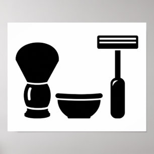Affiche Coiffeur rasant l'équipement