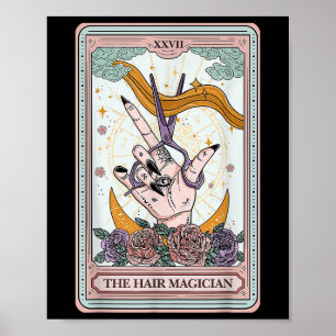 Affiche Coiffeur Tarot Card gothique Coiffeur Salon Ha