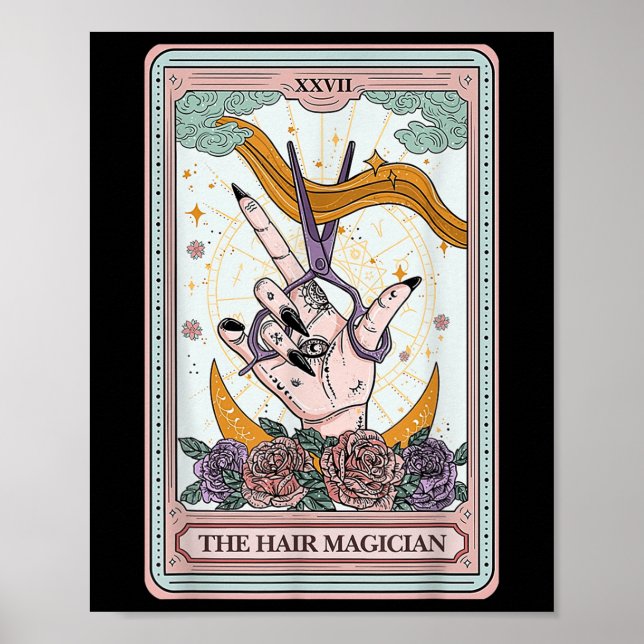 Affiche Coiffeur Tarot Card gothique Coiffeur Salon Ha (Devant)