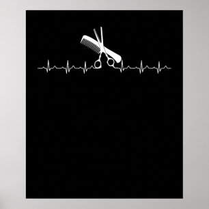 Affiche Coiffeurs Heartbeat Love Coiffeur