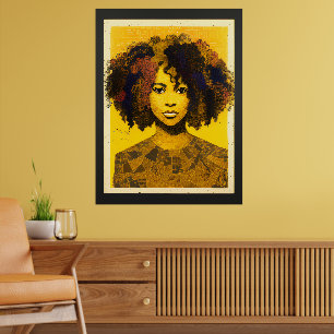 Affiche Coiffeuse Africaine Américaine Collage