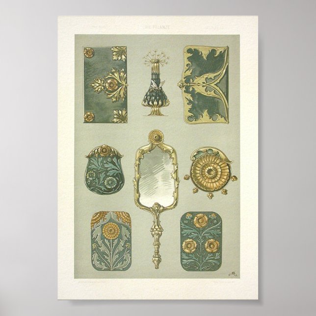 Affiche Coiffeuse de seder en anton Art nouveau (Devant)