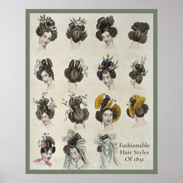 Affiche Coiffures à la mode de 1831 (Devant)