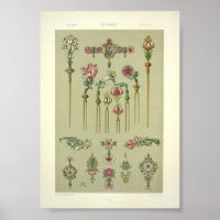 Coiffures florales Art nouveau pierres victorienne