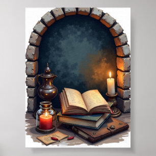Affiche Coin d'étude Académie sombre Booktok Bibliothèque 