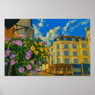 Affiche Coin florissant - Rue européenne dynamique