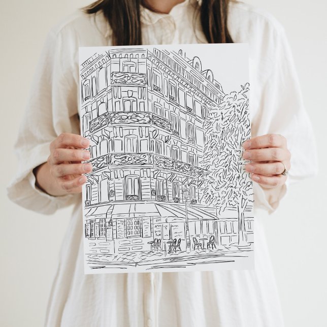 Affiche Coin parisien noir et blanc (Créateur téléchargé)