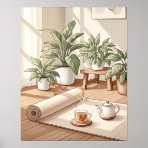 Affiche Coin yoga minimaliste Espace de méditation calme