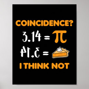 Affiche Coïncidence Pi 3.14 Math Pun Mathlete Math Amateur