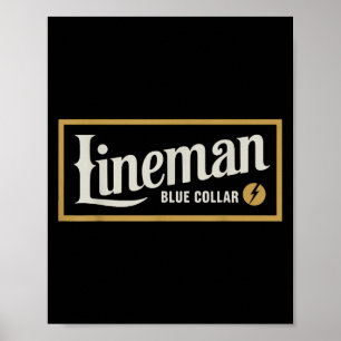 Affiche Col Bleu Lineman vintage Cadeau Rétro Pour Hommes