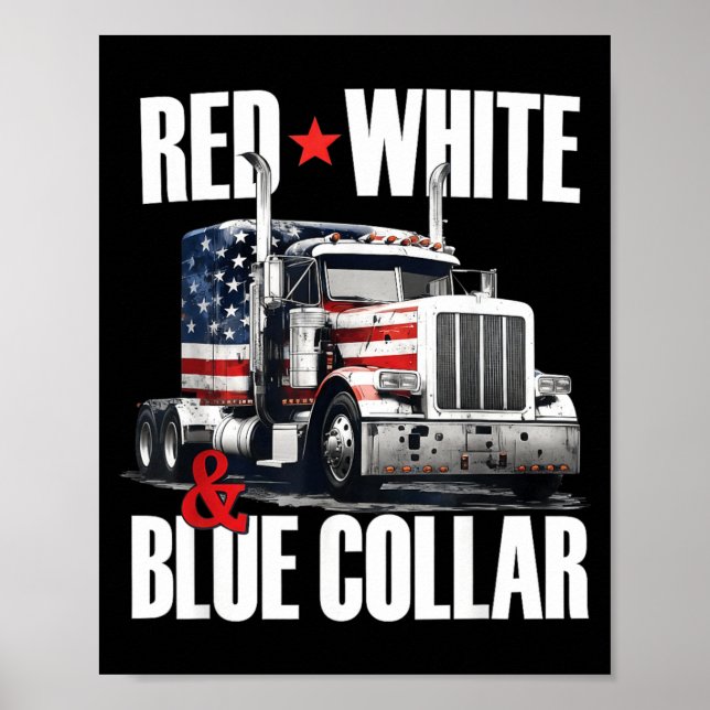 Affiche Col bleu rouge et blanc Patriote américain (Devant)