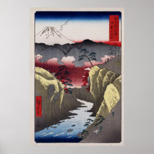 Affiche Col d'inume Hiroshige dans la province de Kai