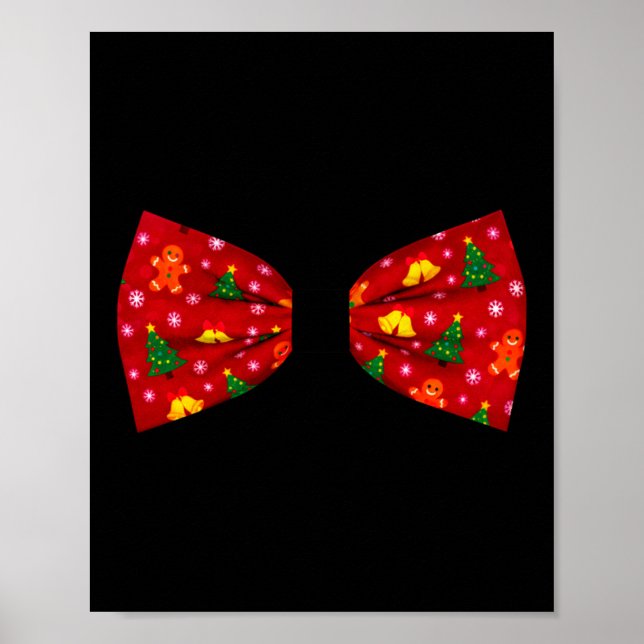 Affiche Col long costume de fête de Noël avec nœud papillo (Devant)