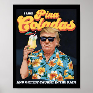 Affiche Coladas Donald Trump Vacances d'été Hawaii Beach