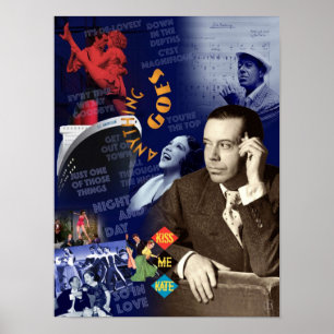 Affiche Cole Porter Collage Portrait