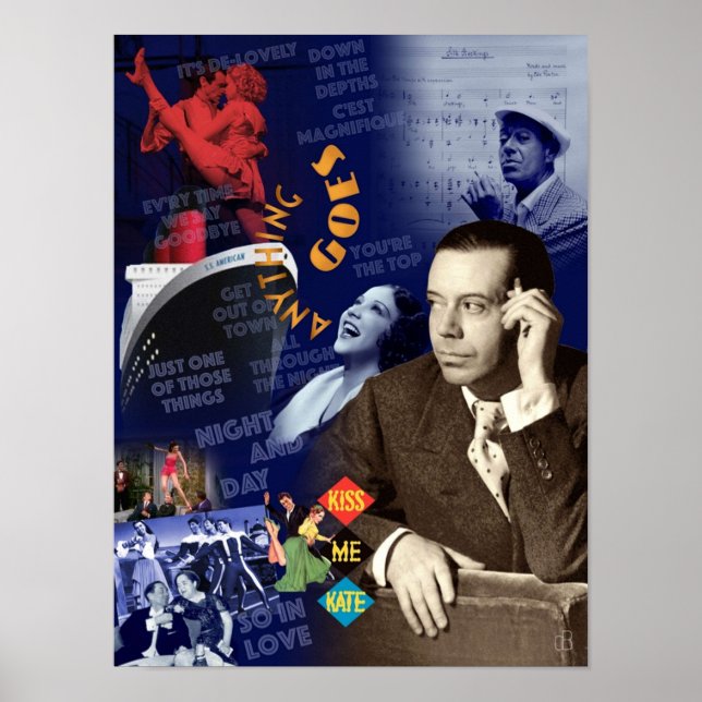 Affiche Cole Porter Collage Portrait (Devant)