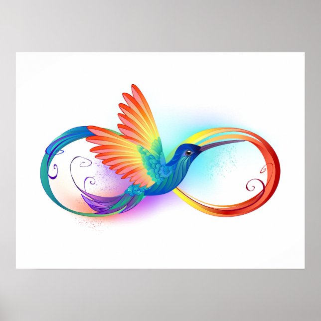 Affiche Colibri arc-en-ciel avec symbole Infinity (Devant)