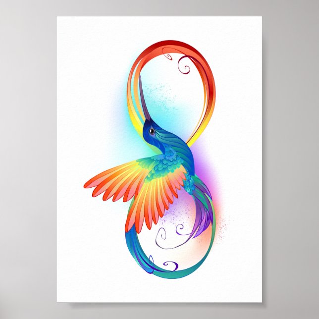 Affiche Colibri arc-en-ciel avec symbole Infinity (Devant)