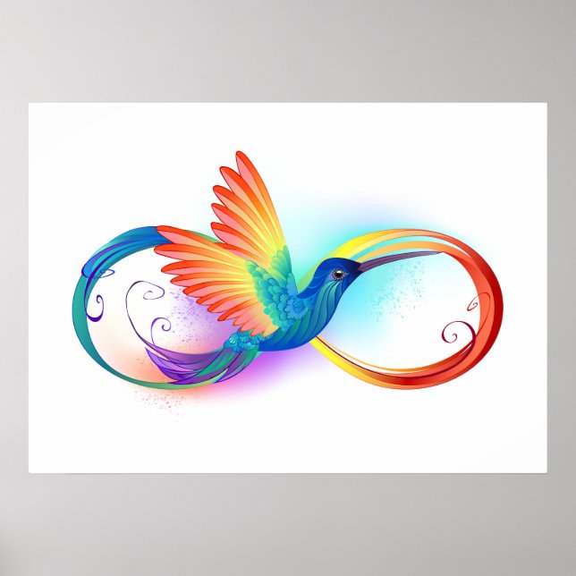 Affiche Colibri arc-en-ciel avec symbole Infinity (Devant)