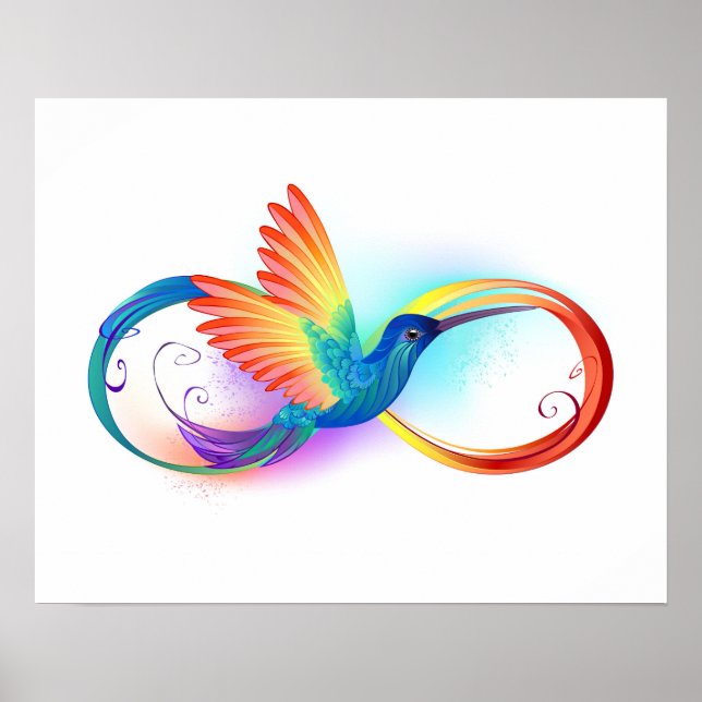 Affiche Colibri arc-en-ciel avec symbole Infinity (Devant)