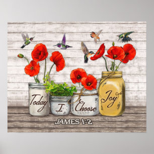 Affiche Colibri aujourd'hui je choisis Joy Cadeaux de chau
