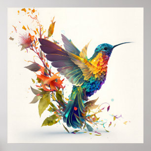 Affiche Colibri coloré