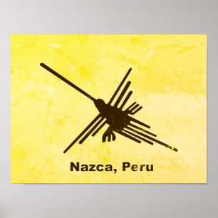 Affiche Colibri en détresse Nazca, Pérou