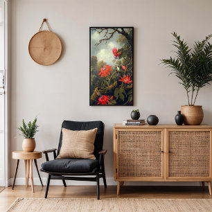 Affiche Colibri et passiflores